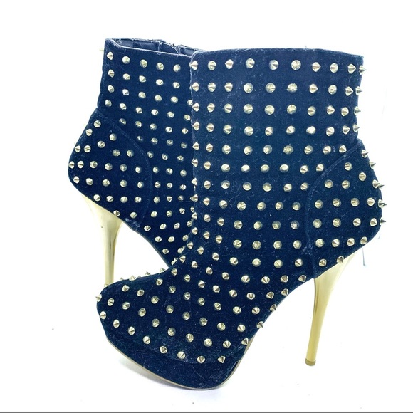 Shiekh Black & Gold Spike 5” Heels - Picture 8 of 8